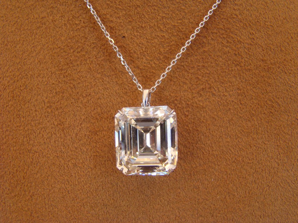 Emerald cut Diamond pendant necklace | Heidi Designz